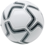 piłka nożna biała z wzorem czarnym przypominającym bumerang