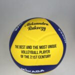 Piłka Mikasa, żółto niebieska, z nadrukiem imienia i nazwiska