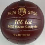 piłka retro, siatkowa, z nadrukiem złotym dla MKS Mazur Gostynin