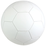 piłka biała matowa, z widocznymi szwami z klasycznymi panelami